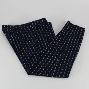 J. Crew Womens Capris 6 City Fit Anchor Print Blue